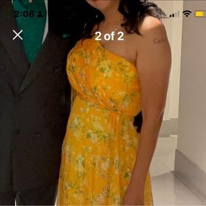 Mac Duggal One-Shoulder Floral Gown